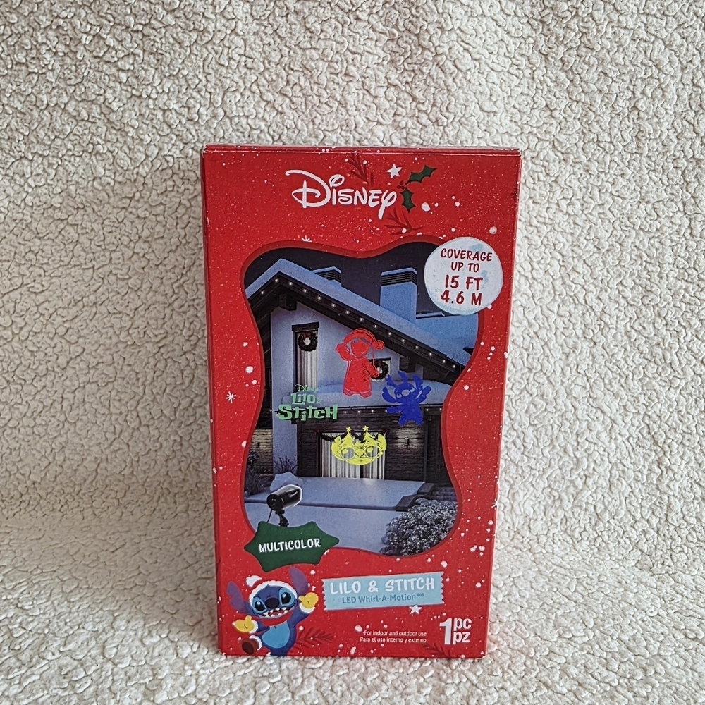 New Disney Lilo & Stitch Christmas Whirl- a- motion LED Light Show Projector